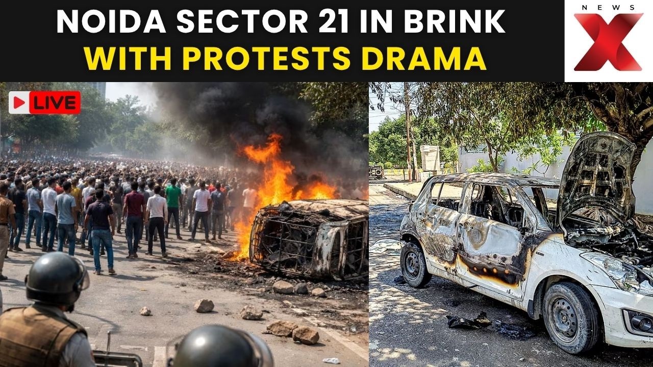 Noida Protests DRAMA LIVE: Another Chaos Unfolds in Sector 21, Stone Pelting on CAM | NewsX