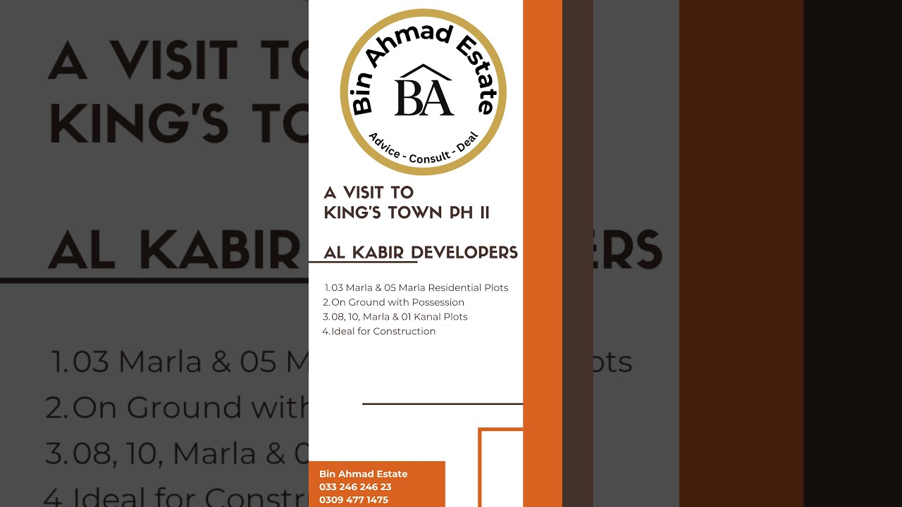 Kings Town Phase 2 Lahore | On-Ground Plots with Possession | Site Tour by Bin Ahmad Estate