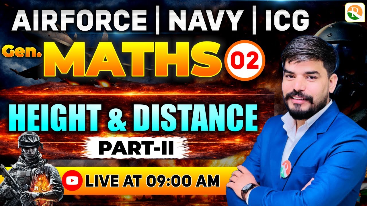 Hight And Distance # 2 | Airforce, Navy | Airforce Maths Classes | Maths Class  for Airforce