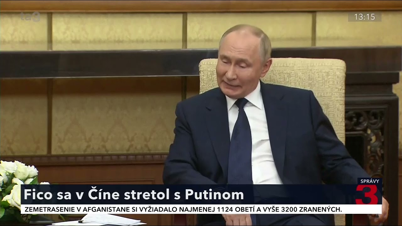 Rozhovor R.Fica a V.Putina v Pekingu