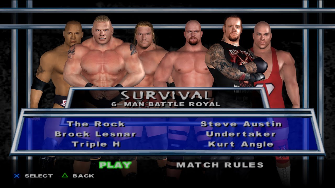 WWE SD! HCTP - Rock,B.Lesnar,HHH,SteveAustin,Undertaker,KurtAngle - Survivor - 6-Man Battle Royal