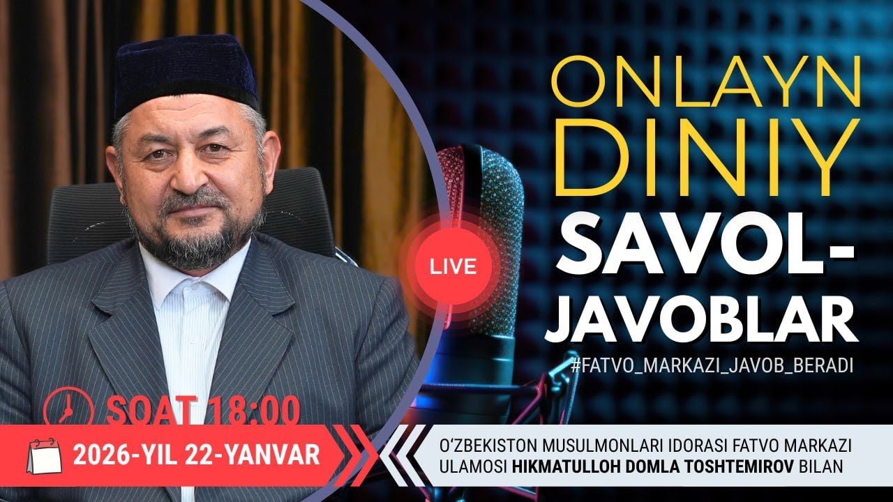 ONLAYN DINIY SAVOL-JAVOBLAR 27-SON 22.01.2026