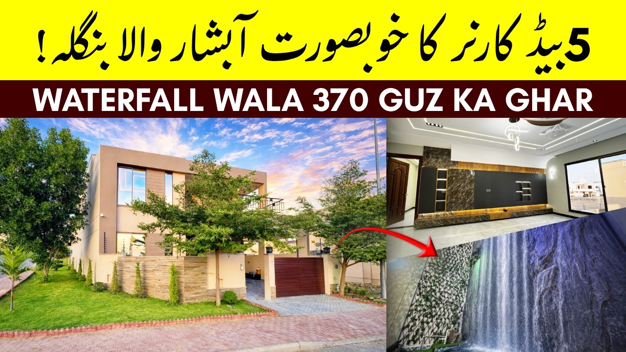 Bahria Town Karachi House For Sale | WaterFall & Corner | 370 Square Yards