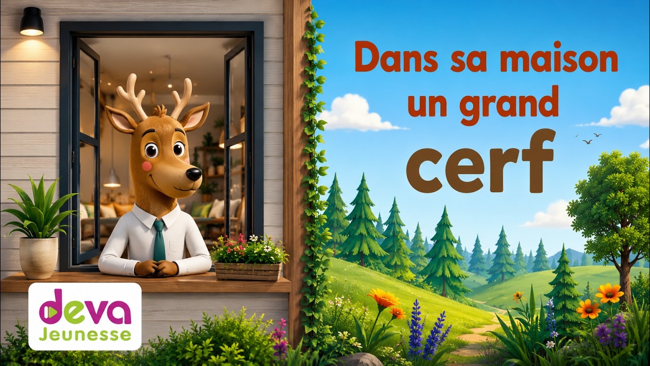 Dans sa maison un grand cerf 🦌 | Comptine à gestes pour enfants | Loop 20 min