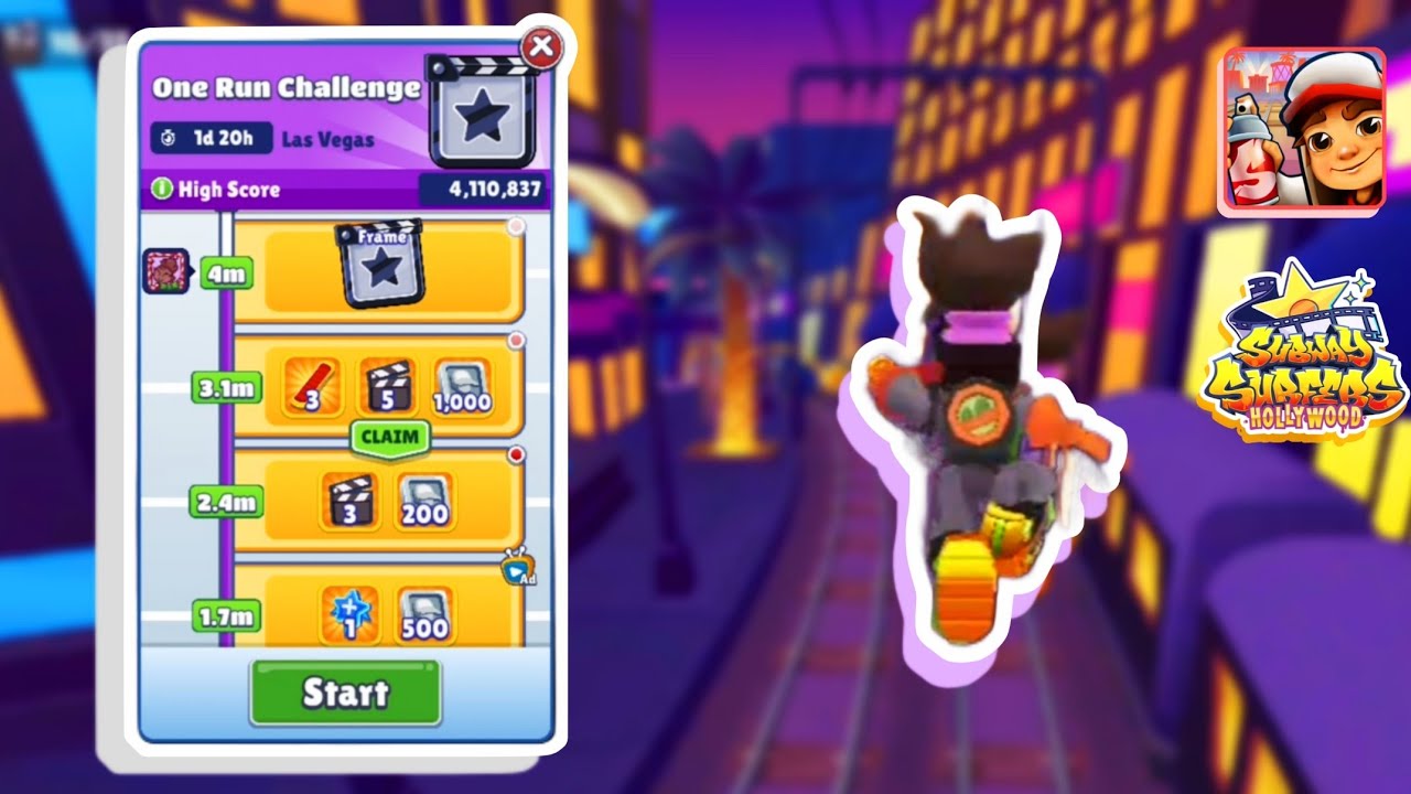 Subway Surfers Hollywood 2026 Cinema Frame Unlocked From One Run Challenge