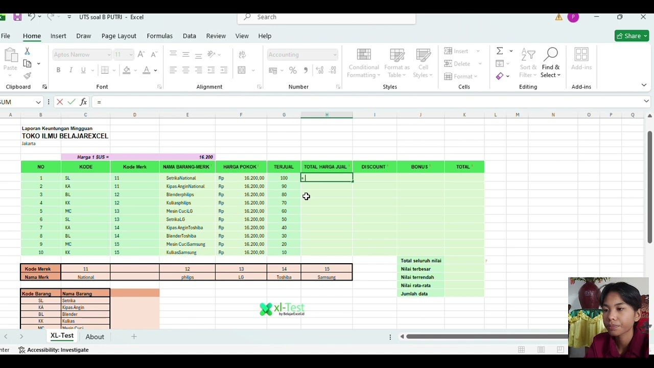 CARA MENGGUNAKAN RUMUS DI EXCEL-UTS