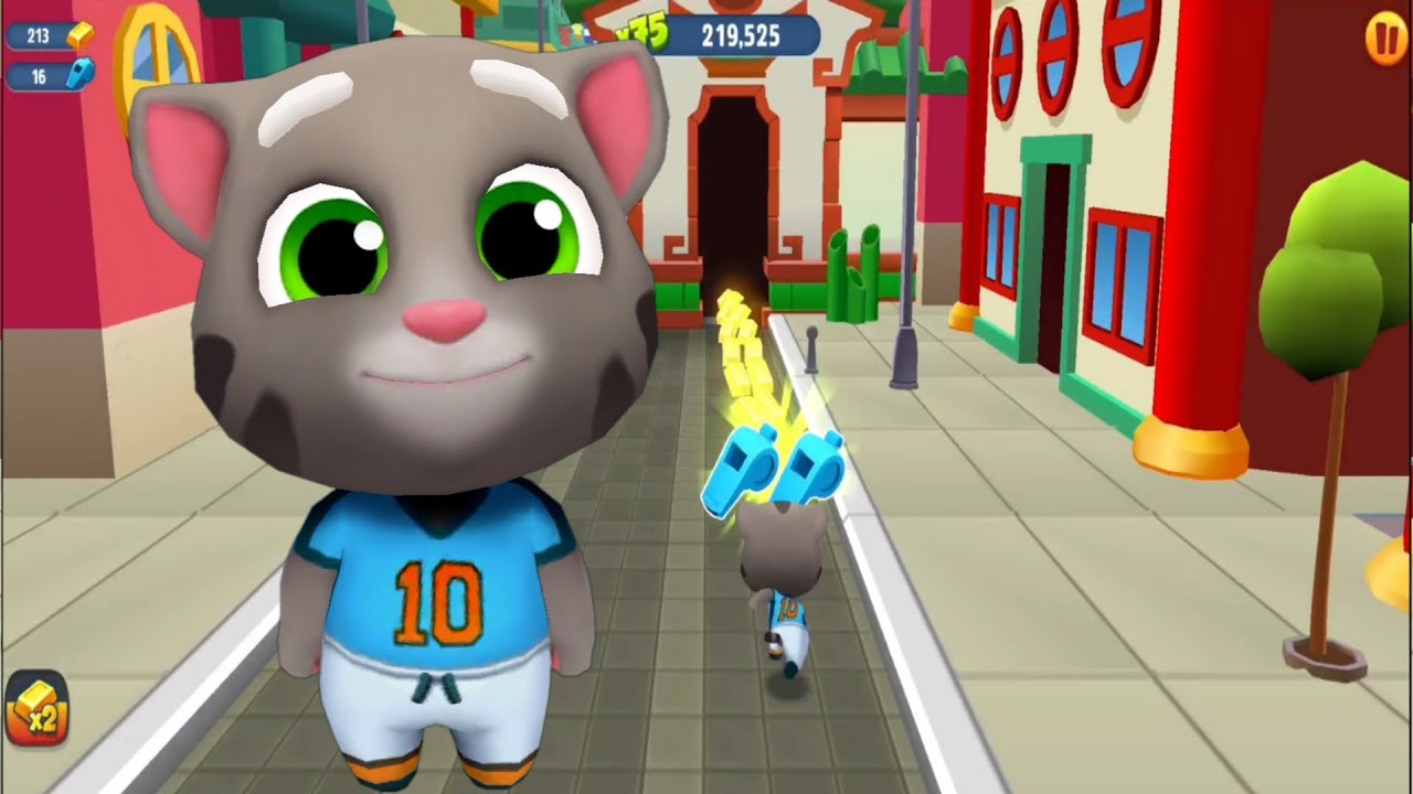 talking tom gold run chinese version sports league - football tom and raccoon - android