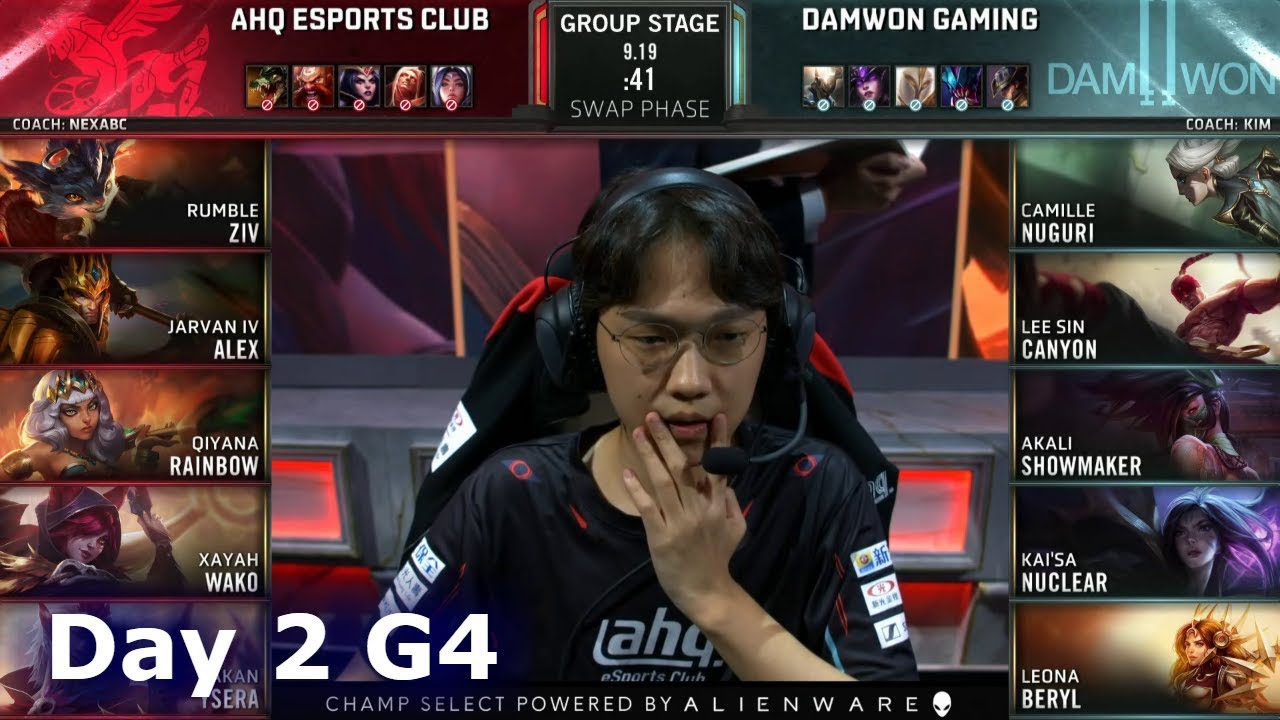 AHQ vs DWG | Day 2 S9 LoL Worlds 2019 Group Stage | ahq e-Sports Club vs DAMWON Gaming