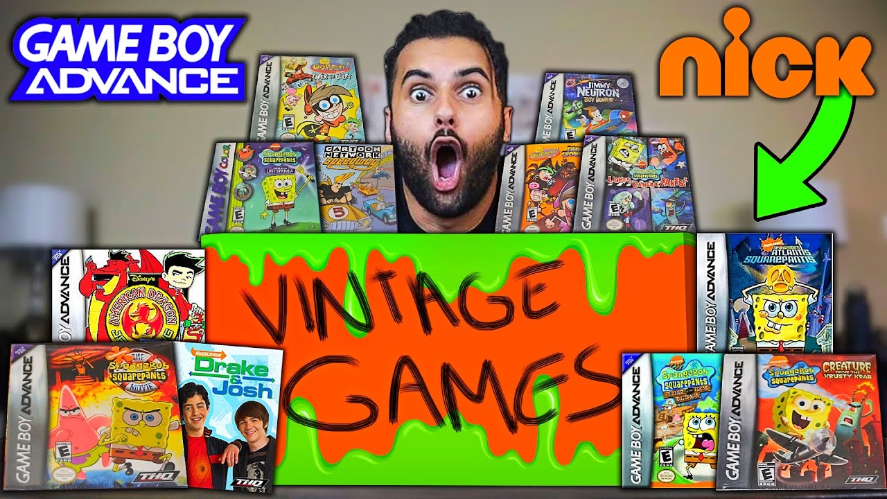 I Bought A Mystery Box Filled With ONLY NICKELODEON VINTAGE VIDEO GAMES!! *ALL SEALED!!*
