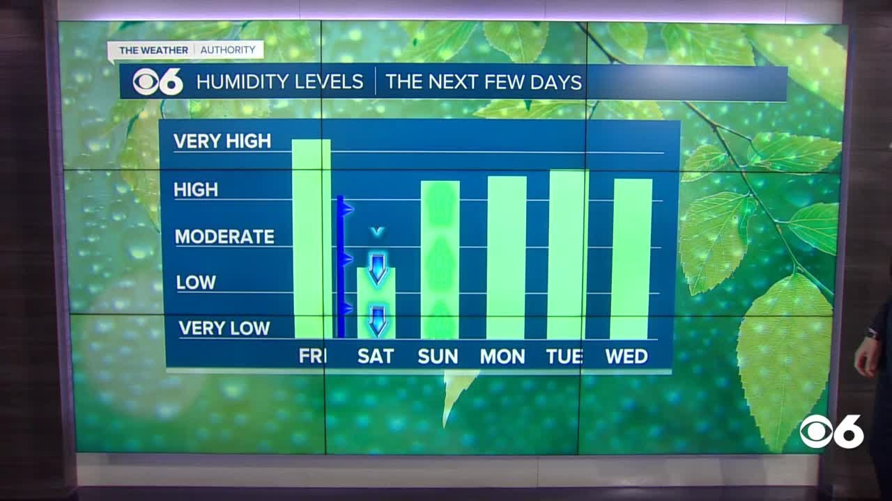 A little less humid today