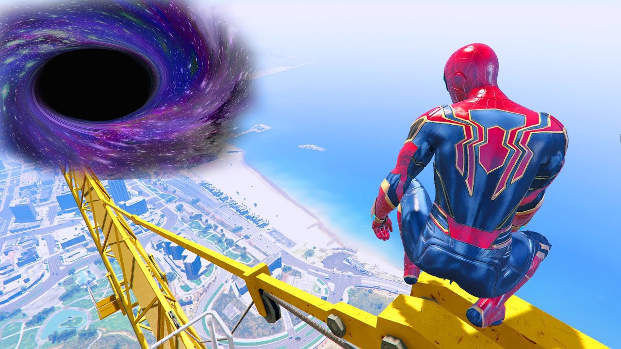 GTA 5 Random Portals #48 (Spider-Man Jumping Into Black Hole Ragdolls)