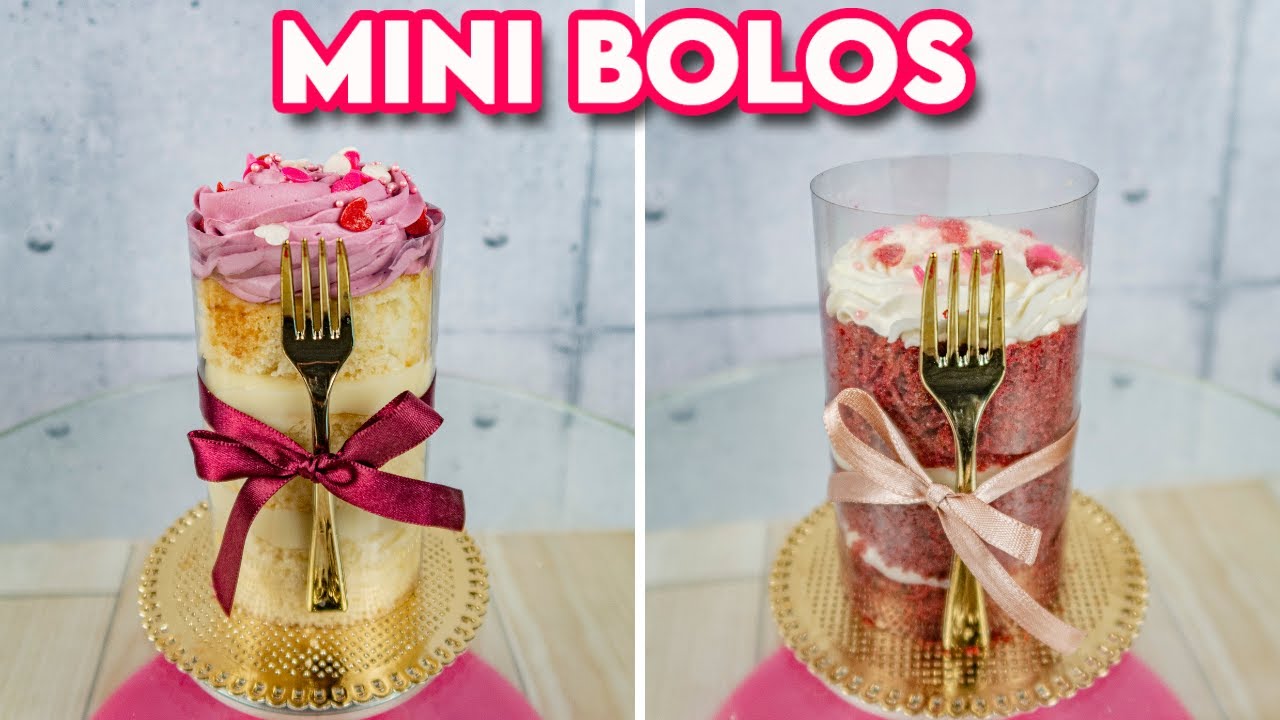 Mini Bolo no Acetato (Mini Bolos Decorados p/ Dia das Mães e dos Namorados)