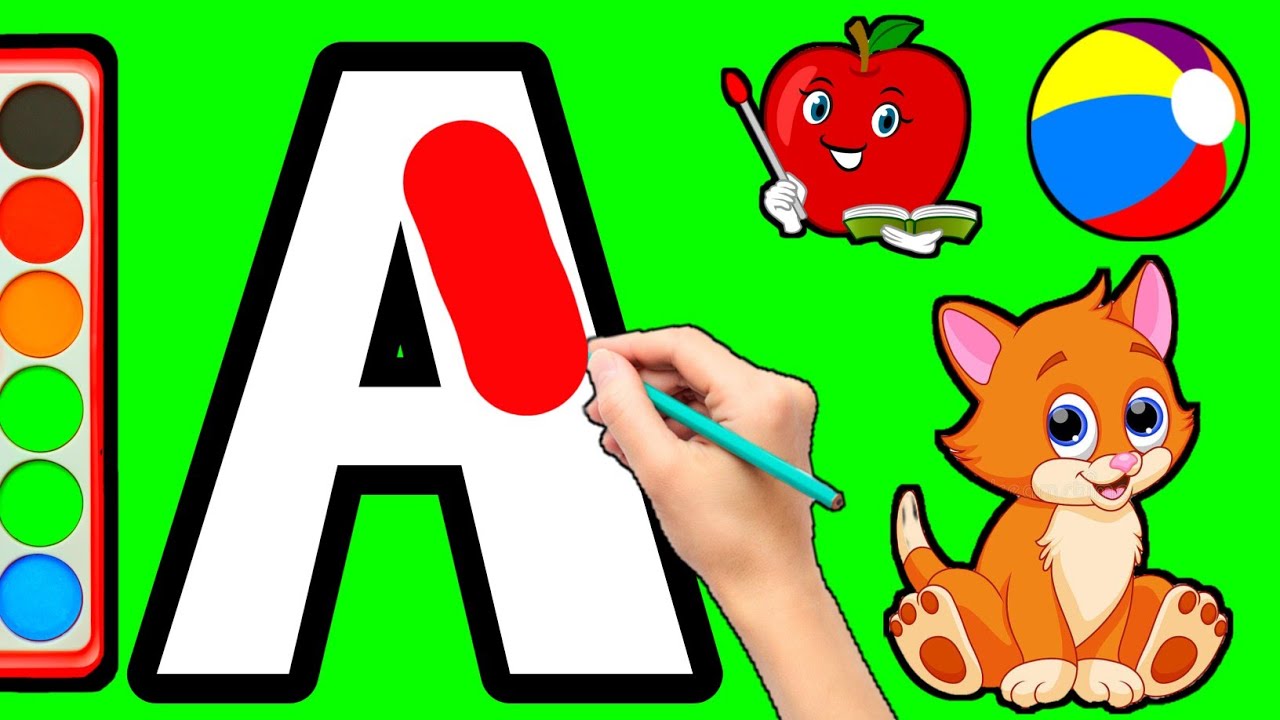 A to Z, Kids rhymes, collection forwriting along dotted lines for toddler, Alphabet, ABC song, ABCD4