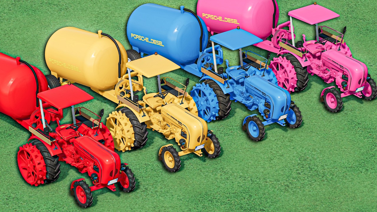 Mini Tractors Of Colors - WOW SLURRY TANKER Work with Mini TRACTORS | Farming Simulator 22