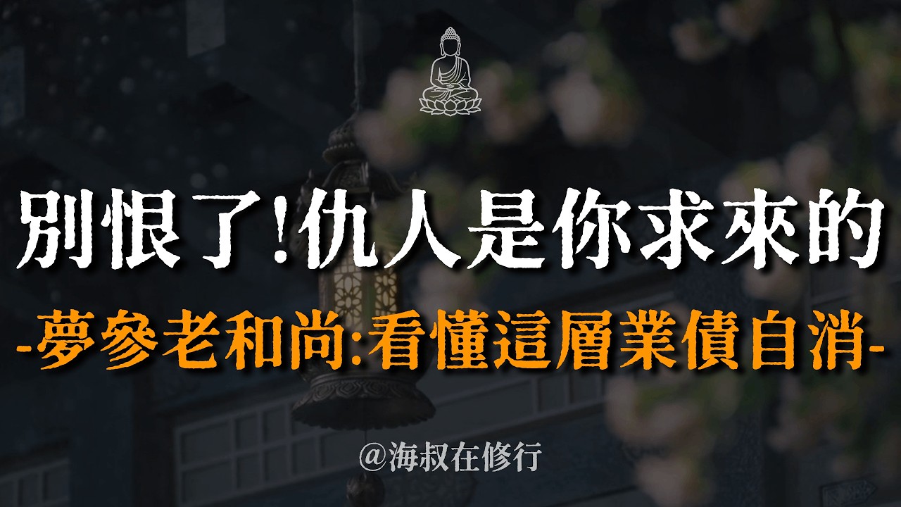 夢參老和尚：你自己不醒，佛菩薩也沒辦法！海叔：為什麼爛人總找上你？看懂「業力劇本」，仇人變恩人。 #海叔在修行 #夢參老和尚 #業力 #因果 #吸引力法則 #靈性成長