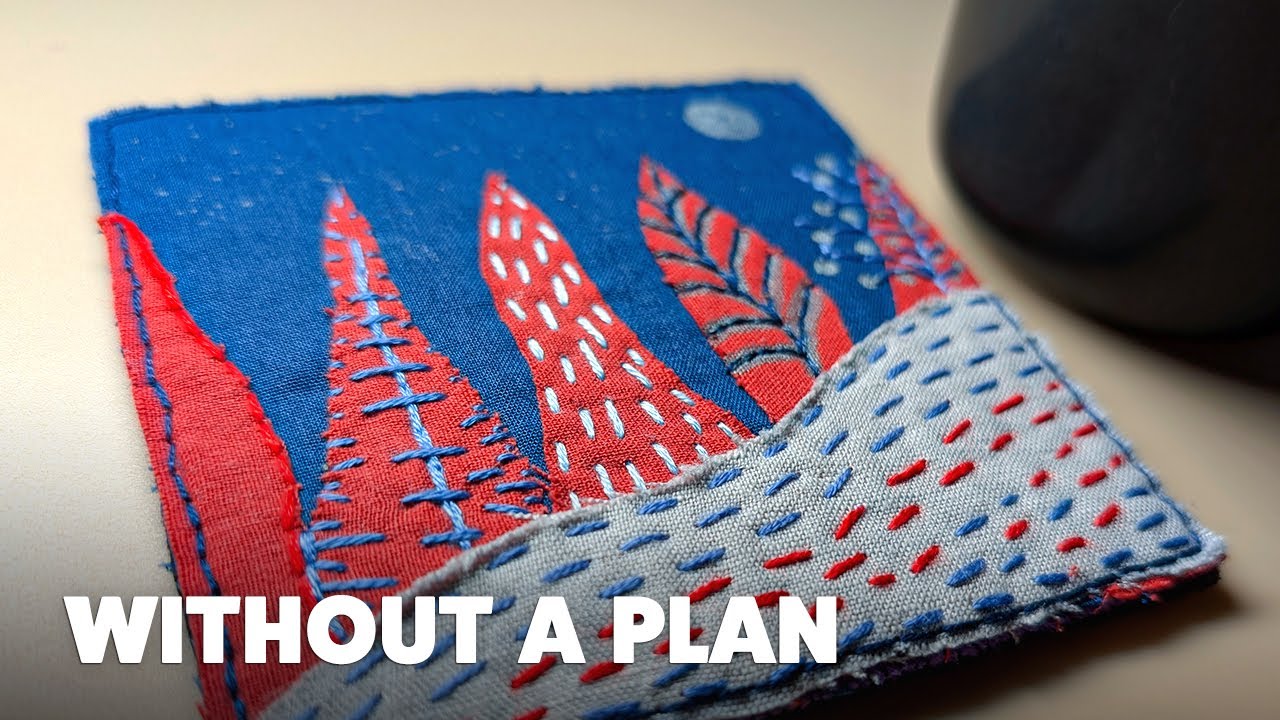 Slow Stitching Practice (Hand Sewing a Fabric Coaster)