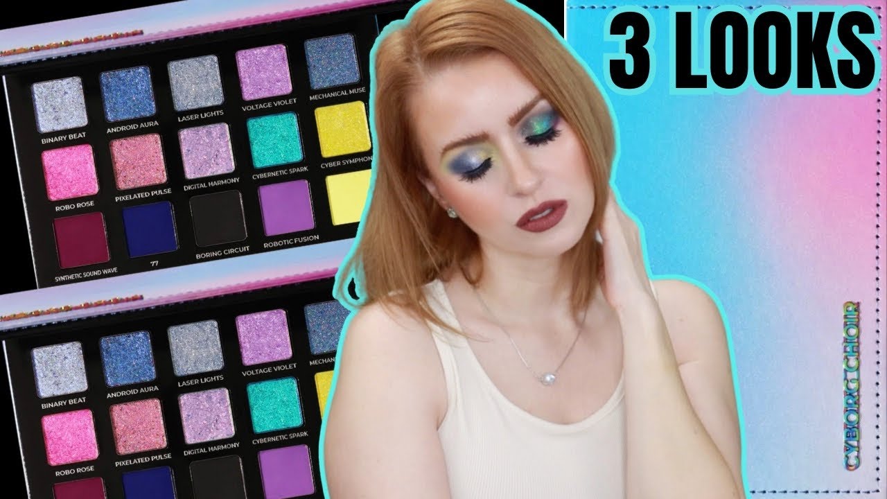 3 LOOKS TUTORIAL WITH NEW ADEPT COSMTICS CYBORG CHOIR PALETTE
