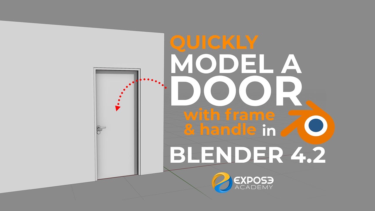 Quickly model a door and its handle in Blender 4.2