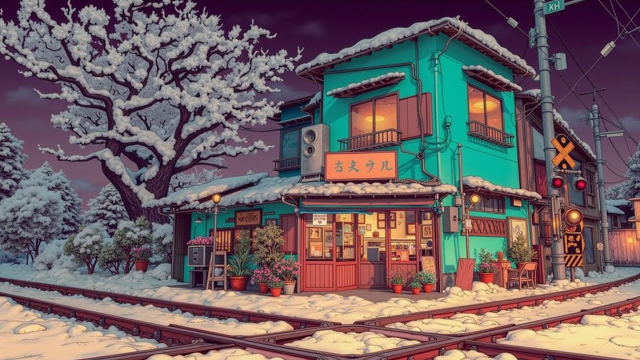 Уютные зимние Lofi биты ~ Атмосфера японского минимаркета | Расслабляющий микс City Pop