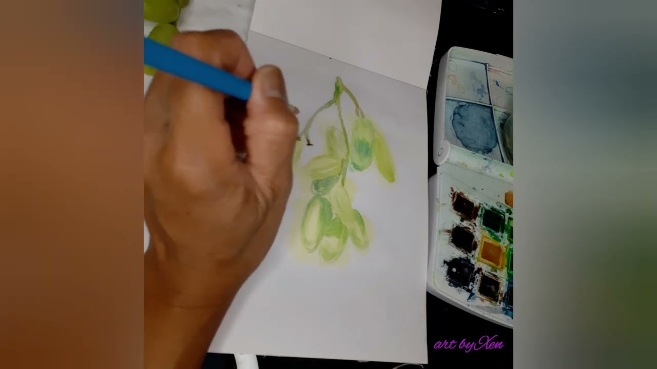 green grapes in watercolor #greengrapes