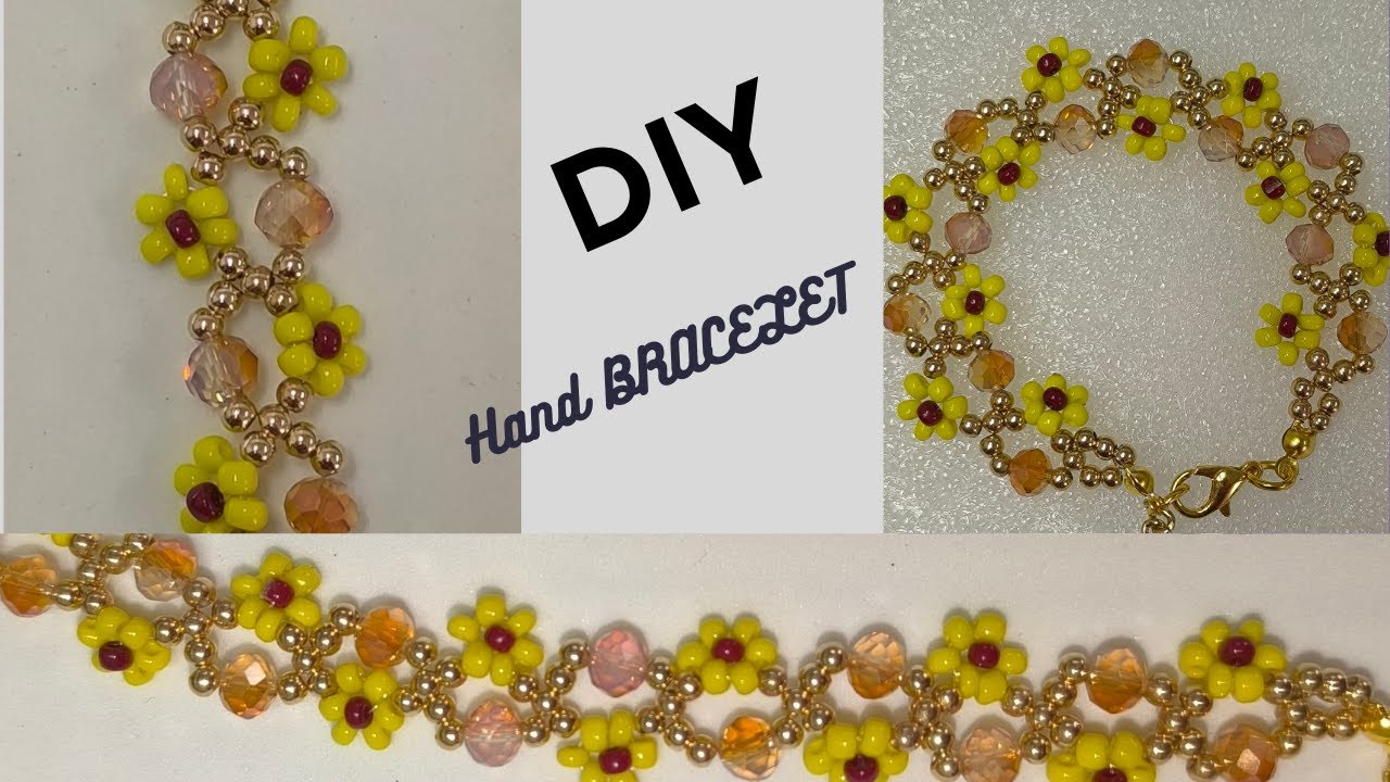 DIY Beautiful Bracelet with seed beads & crystal how to make step-by-step