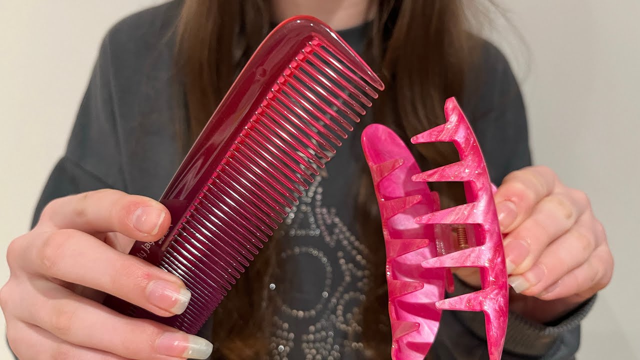 ASMR clipping and combing your imaginary hair | lo-fi | camera touching | no talking 