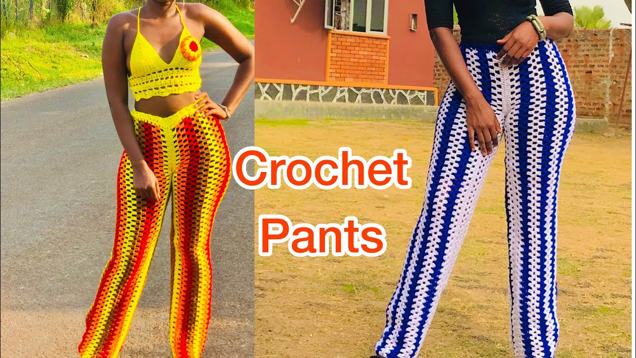Crochet granny stitch pants