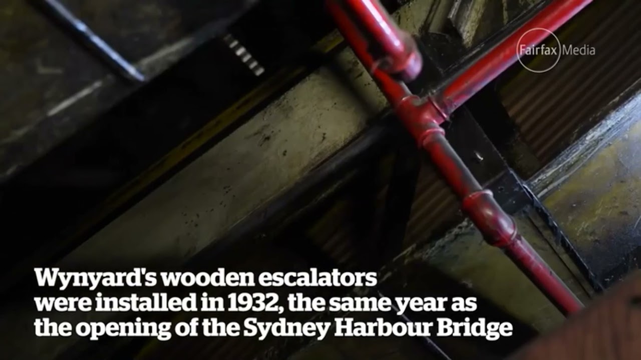 Last wooden escalators in Sydney Wynyard Station.