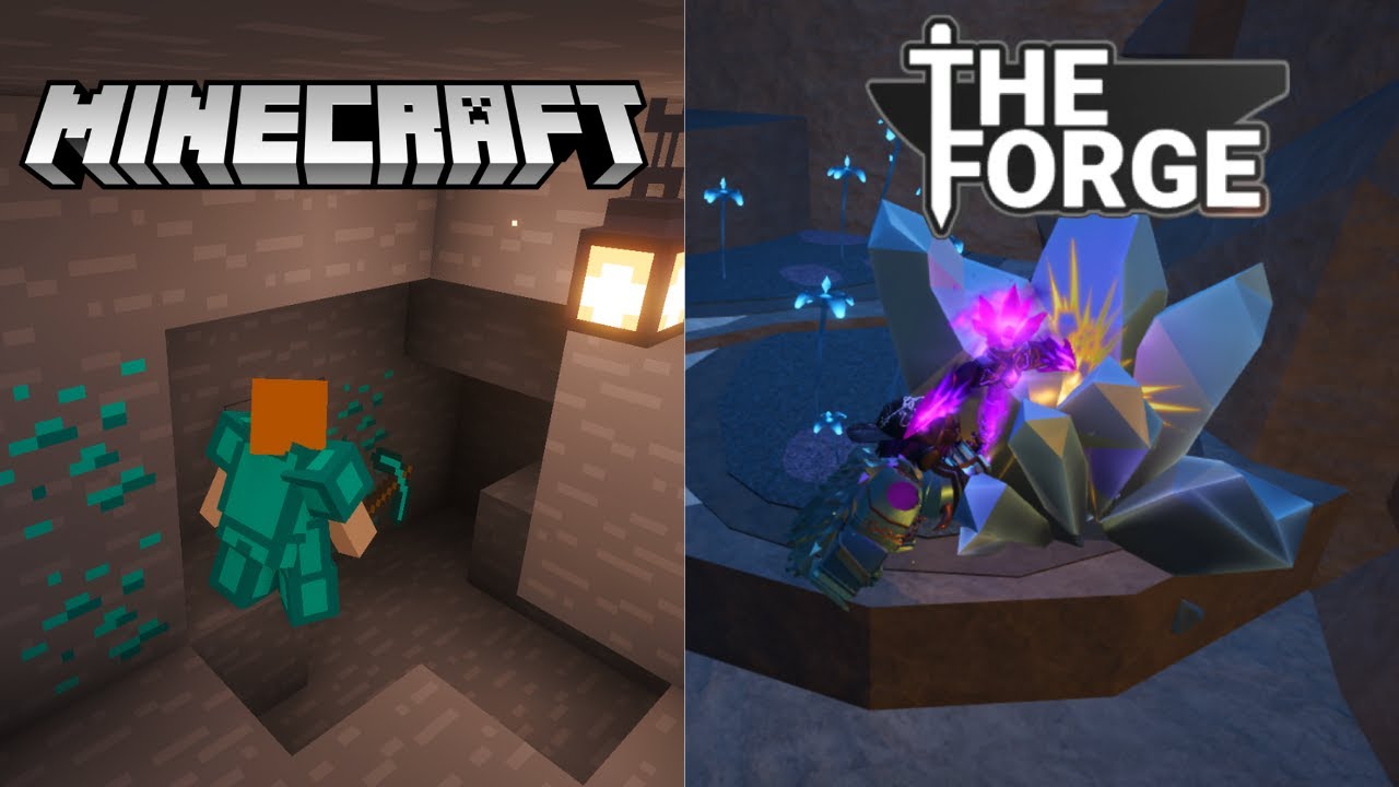 This game is Minecraft as a Roblox RPG. (The Forge)