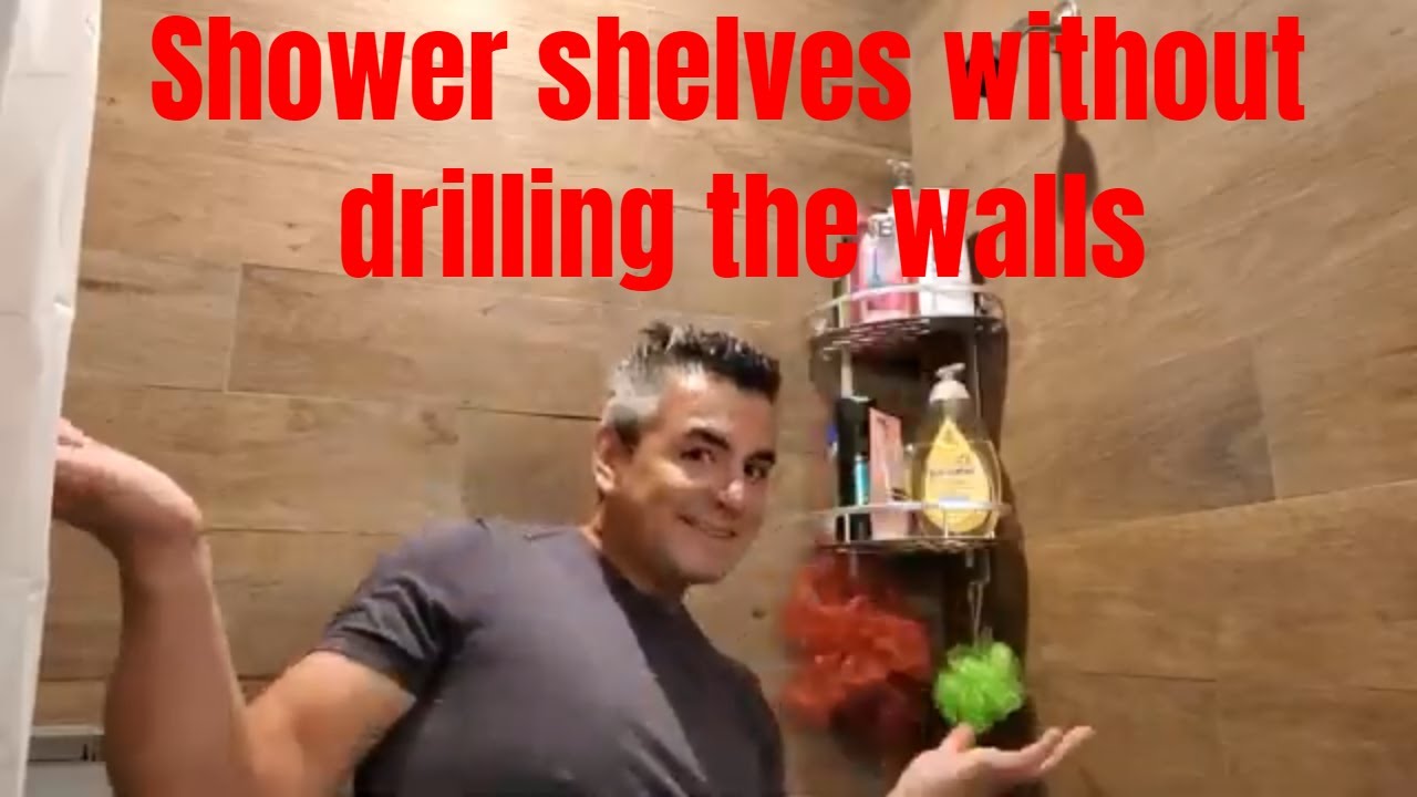 Shower shelf installation without drilling