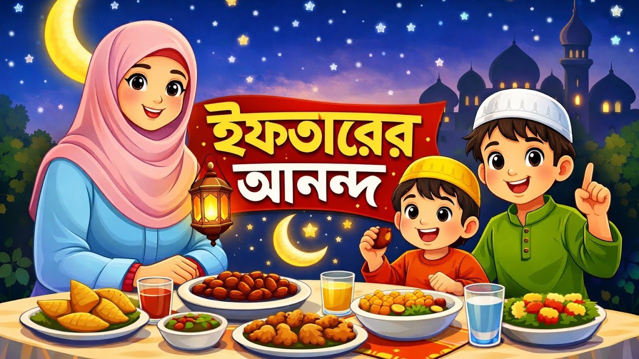 রমজান মাসের ইফতারের আনন্দ | Islamic Cartoon Story | Kids Ramadan Video