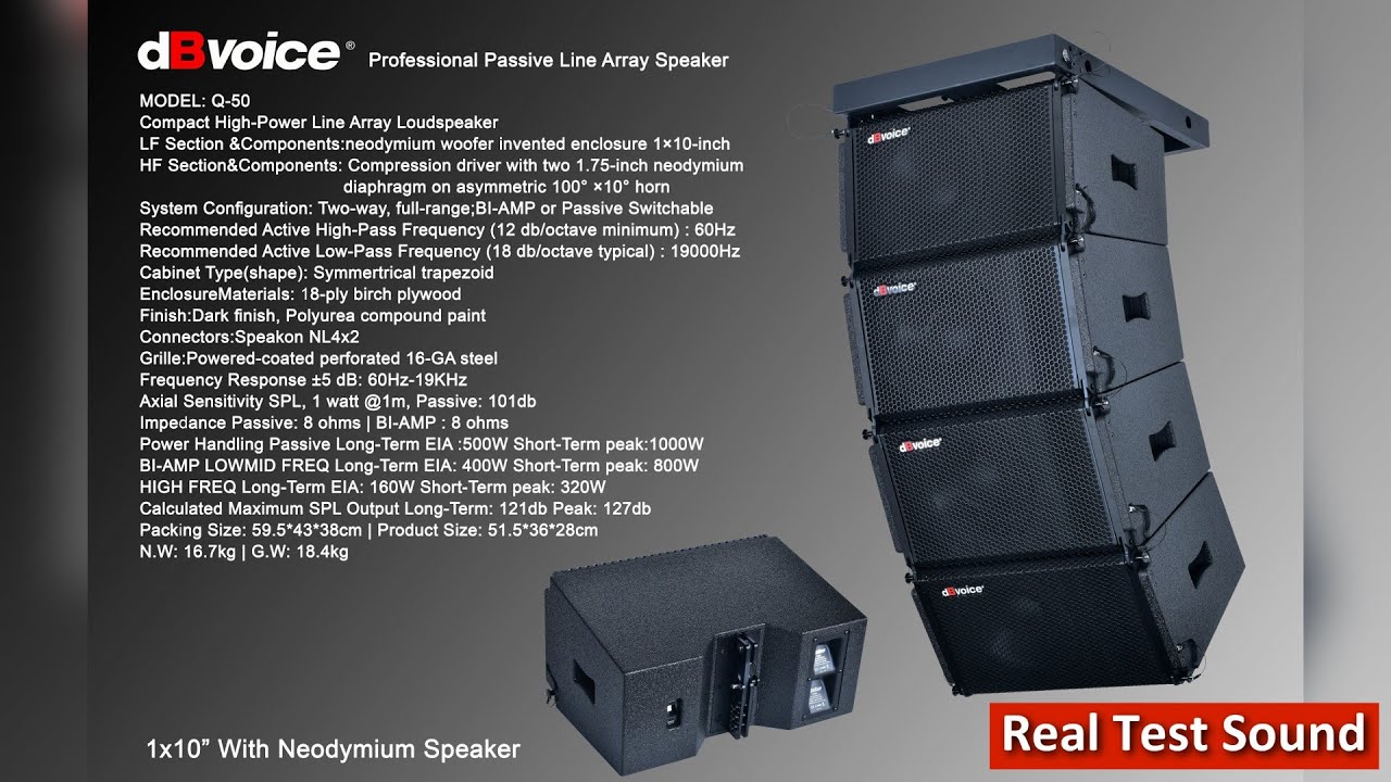 dBvoice® Q50 | Professional 2Way Pasif Line Array Speaker 1x10inch