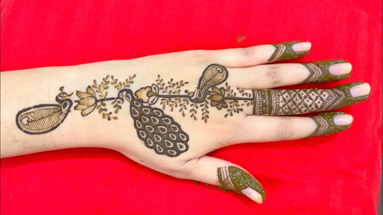 Latest Peacock Mehndi Design | Easy Back Hand Mehndi Tutorial