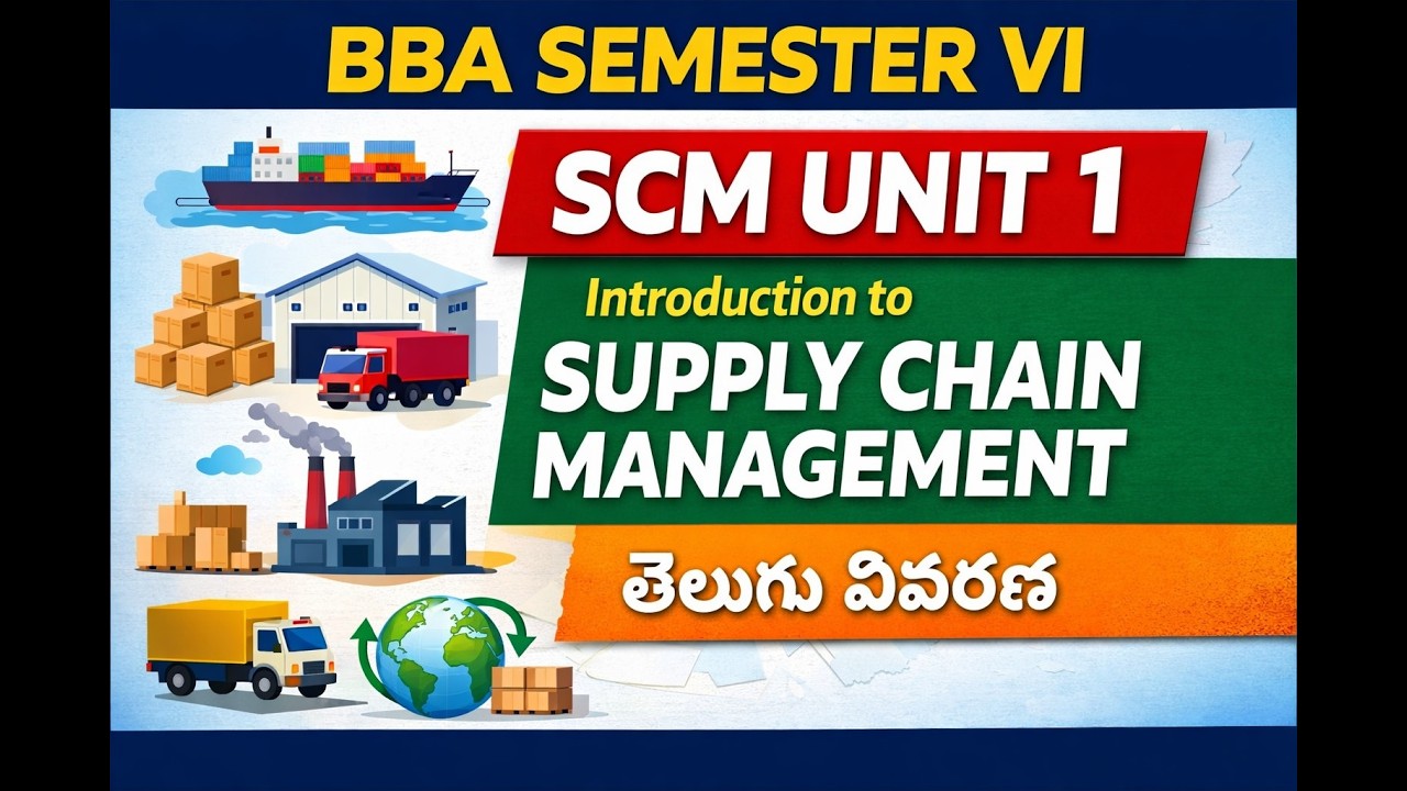BBA Semester VI – SCM Unit 1 | Introduction to Supply Chain Management | Telugu Explanation