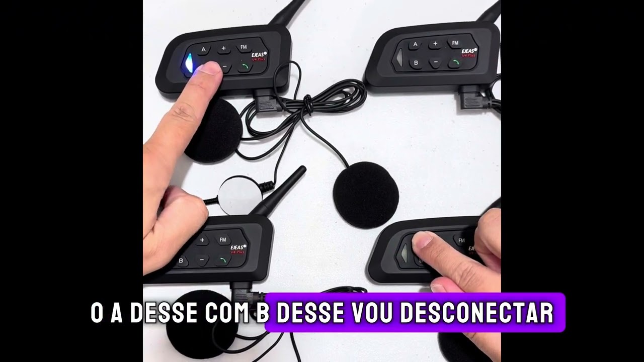 Parear 4 intercomunicador Ejeas V4 Plus Falarem  ao mesmo tempo