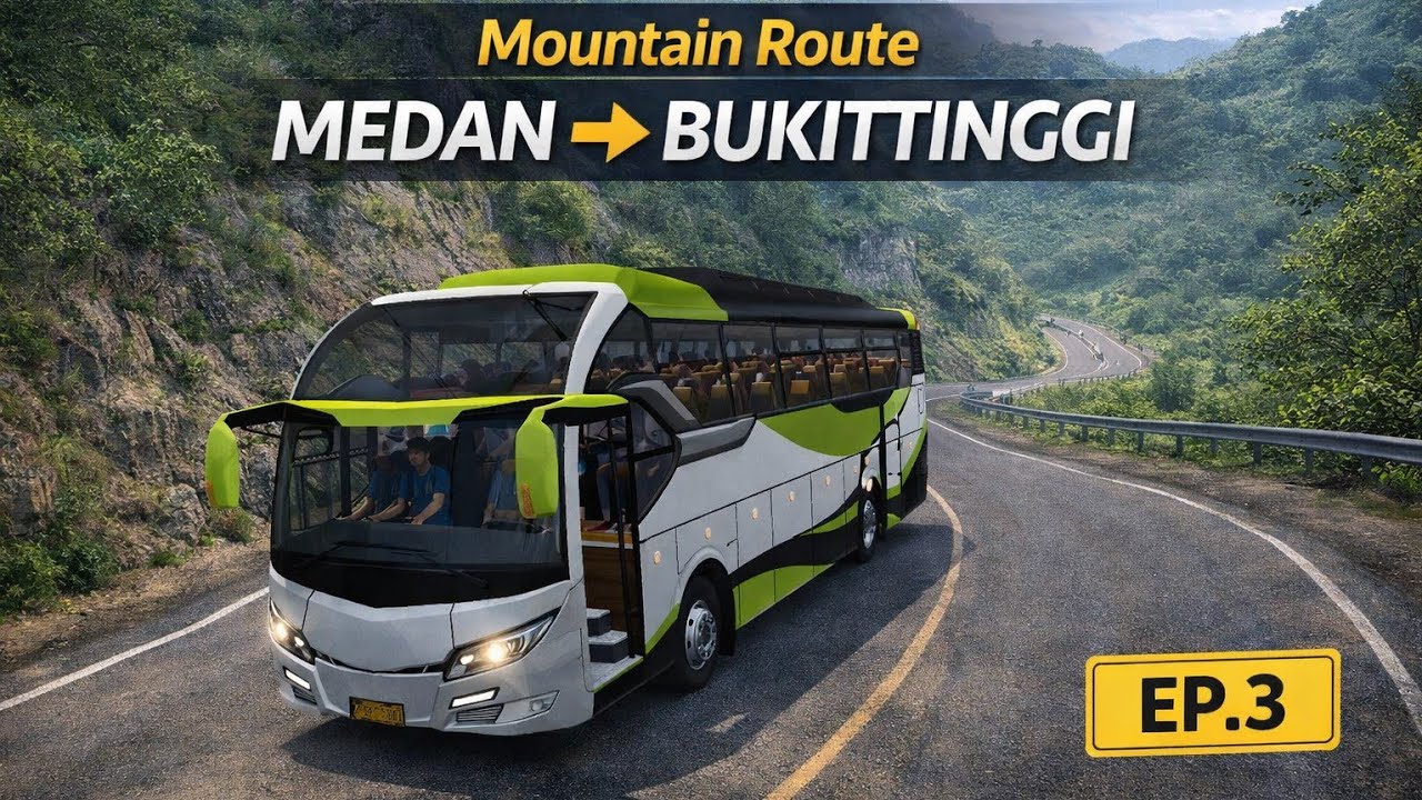 Medan to Bukittinggi Mountain Journey Begins | BUSSID Indonesia Tour Ep.3