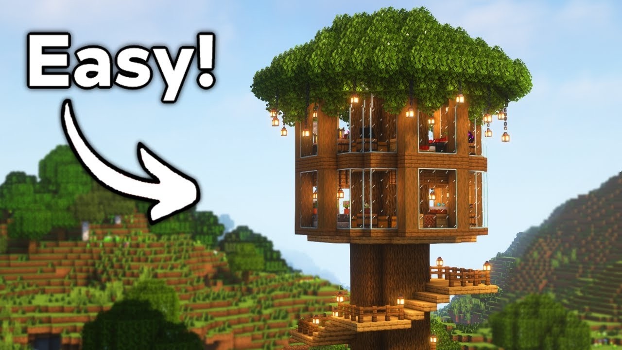 Minecraft: How to Build a Survival Treehouse | Tutorial🏠 #Gaming #Glitch_storm