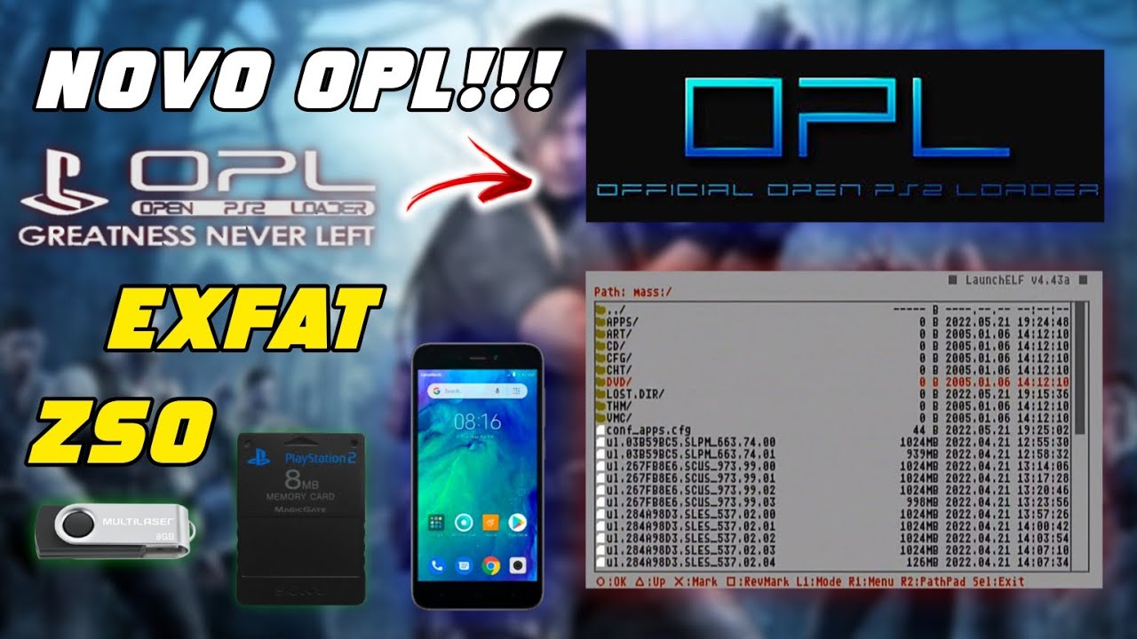 NOVO OPL!!! Suporta ExFat e ZSO + TRADUÇÃO, Como ATUALIZAR Pelo Celular SEM ERRO! PS2