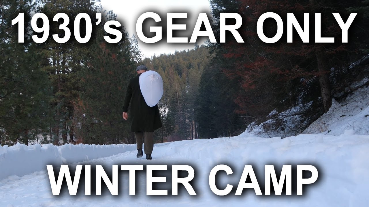 1930's GEAR ONLY - FREEZING winter camp with WOOL BLANKET - IDAHO - CAMPFIRE & WHISKEY #snowcamp