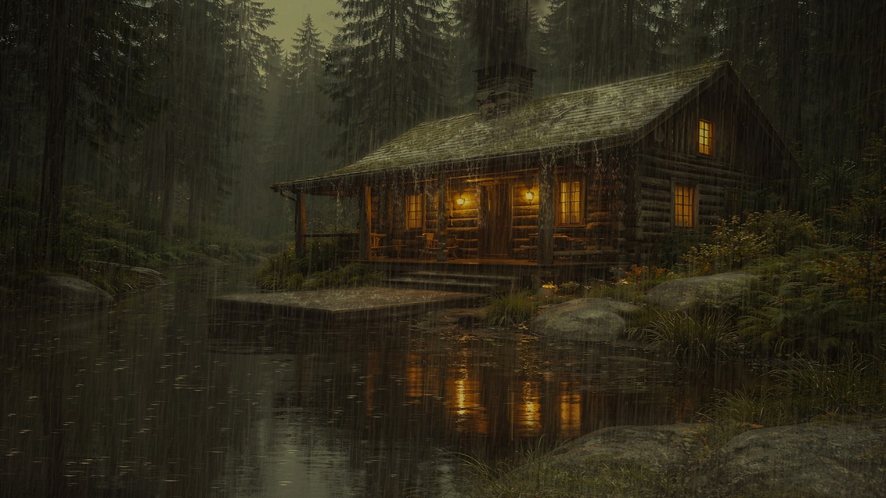 Fall Asleep Instantly 🌧️ Powerful Midnight Rain & Thunder in the Woods