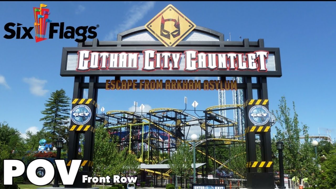 Gotham City Gauntlet: Escape From Arkham Asylum POV - Six Flags New England Roller Coaster