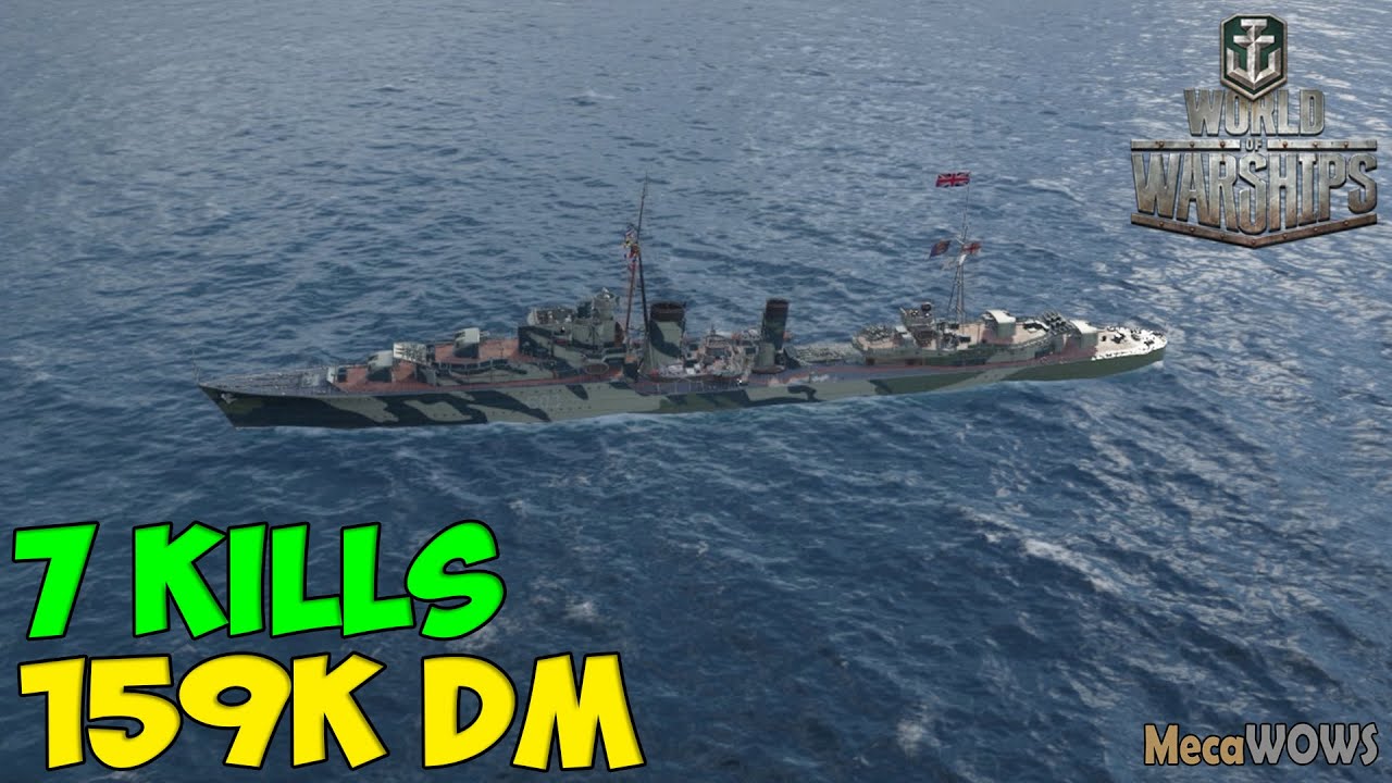 World of WarShips | Cossack | 7 KILLS | 159K Damage - Replay Gameplay 1080p 60 fps