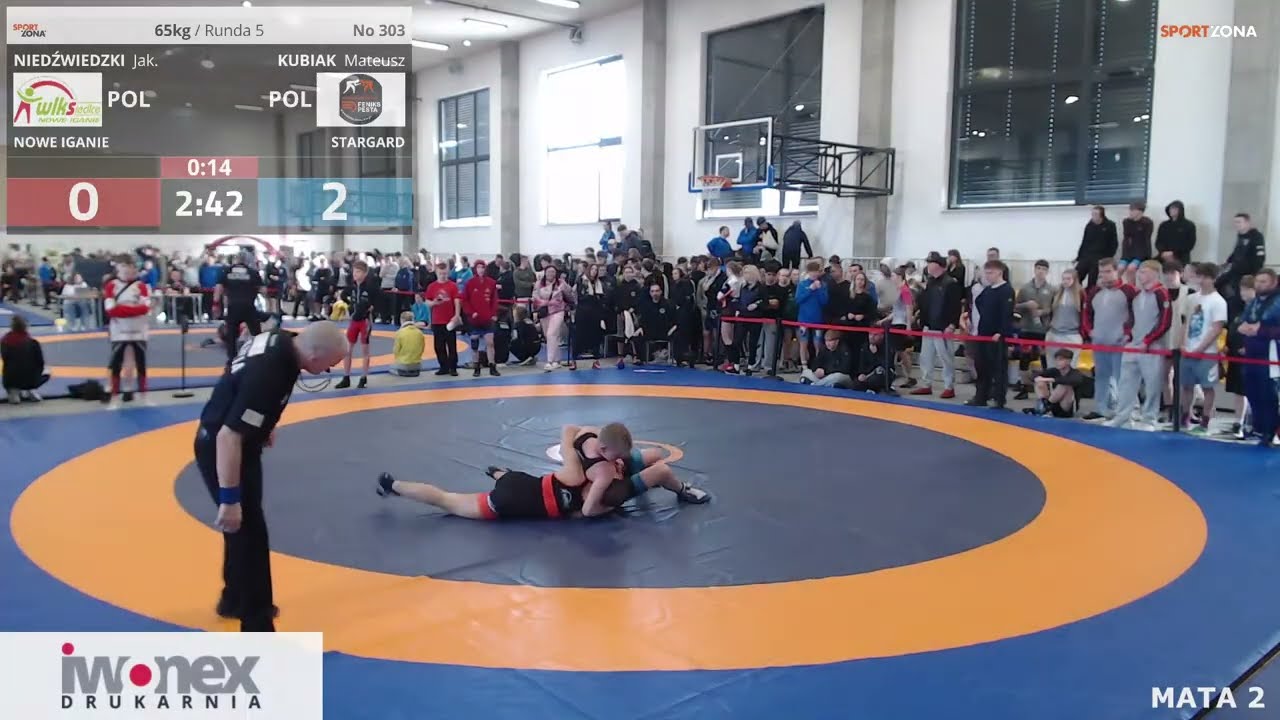 ZAPASY - (M2) II Puchar Polski U17 styl wolny - Strzała k. Siedlec 2026. Mata 2. Dzień 2.