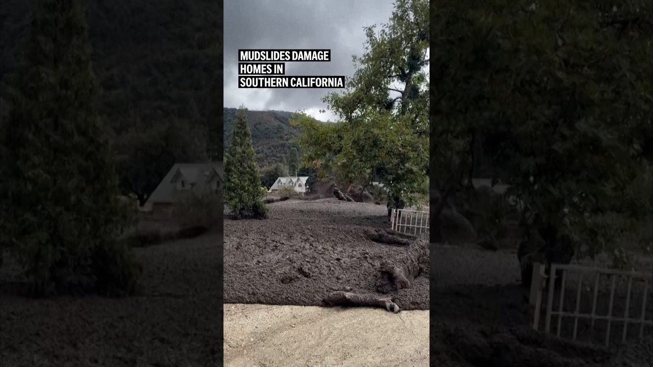 Mudslides damage homes in Southern California #shorts