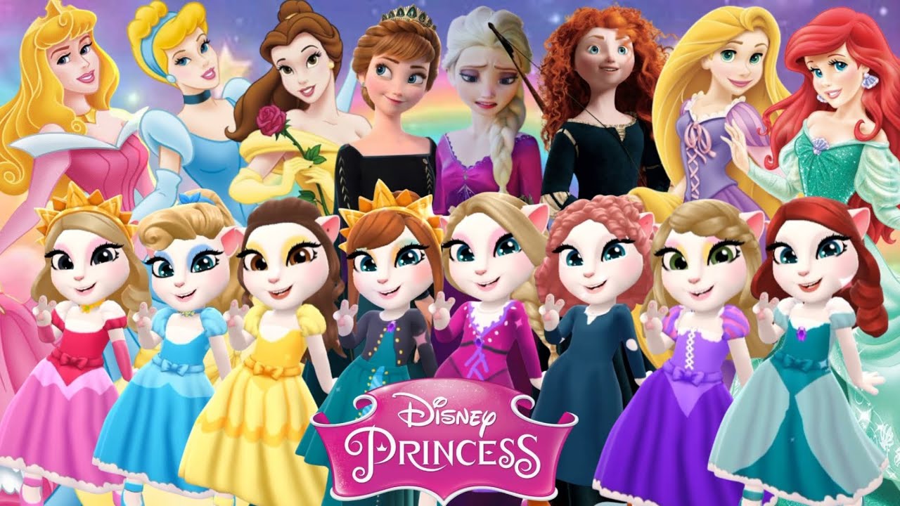 🌈 DISNEY PRINCESS 👑 Makeover Or Cosplay My Talking Angela 2 | New Update 