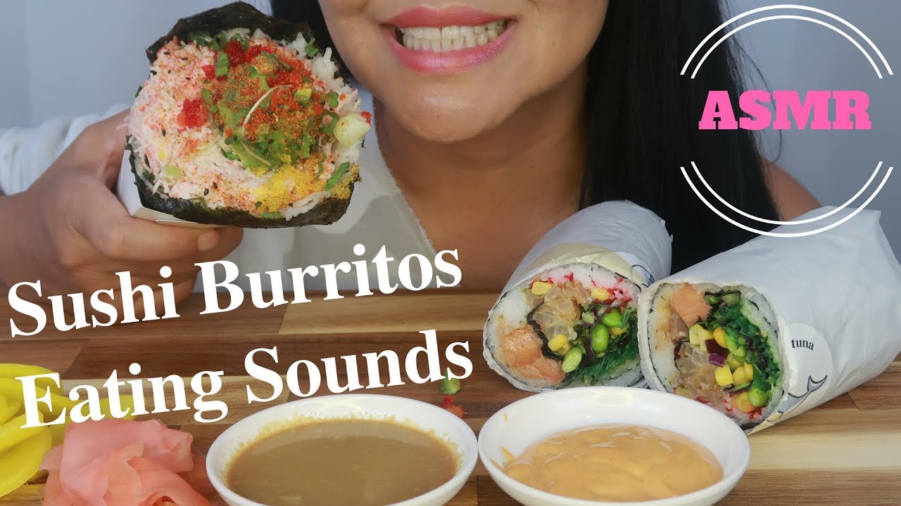 ASMR - Huge Sushi Burritos Eating Sounds (No Talking)