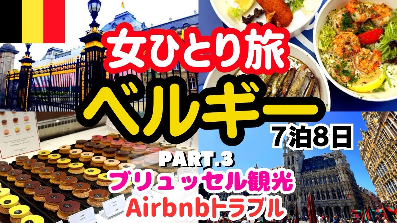 【大ピンチ】ベルギー 観光 vlog🇧🇪パリからブリュッセル旅行/Airbnbトラブル😱ワッフルとグルメ/ヨーロッパ女ひとり旅
