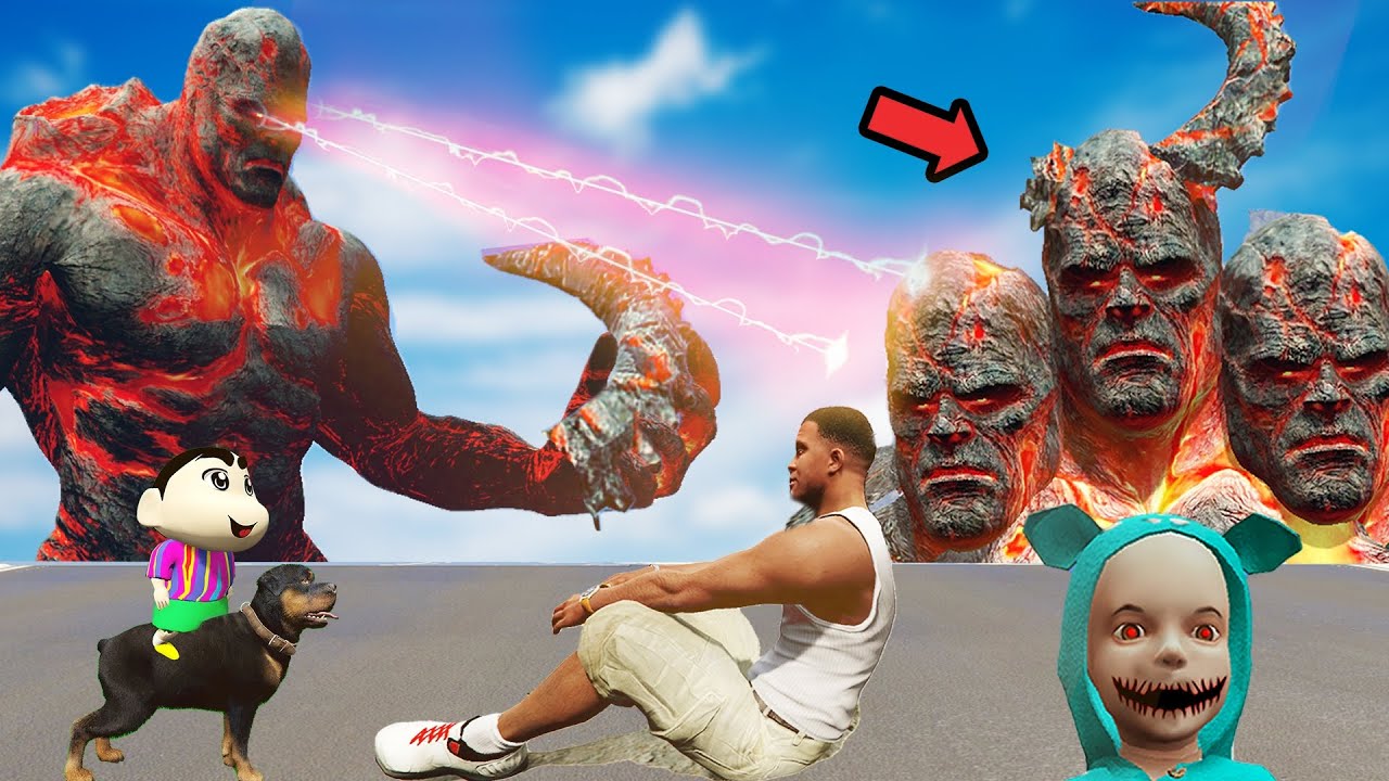 Бог лавы Франклин Шинчан убивает Бога лавы в GTA 5
