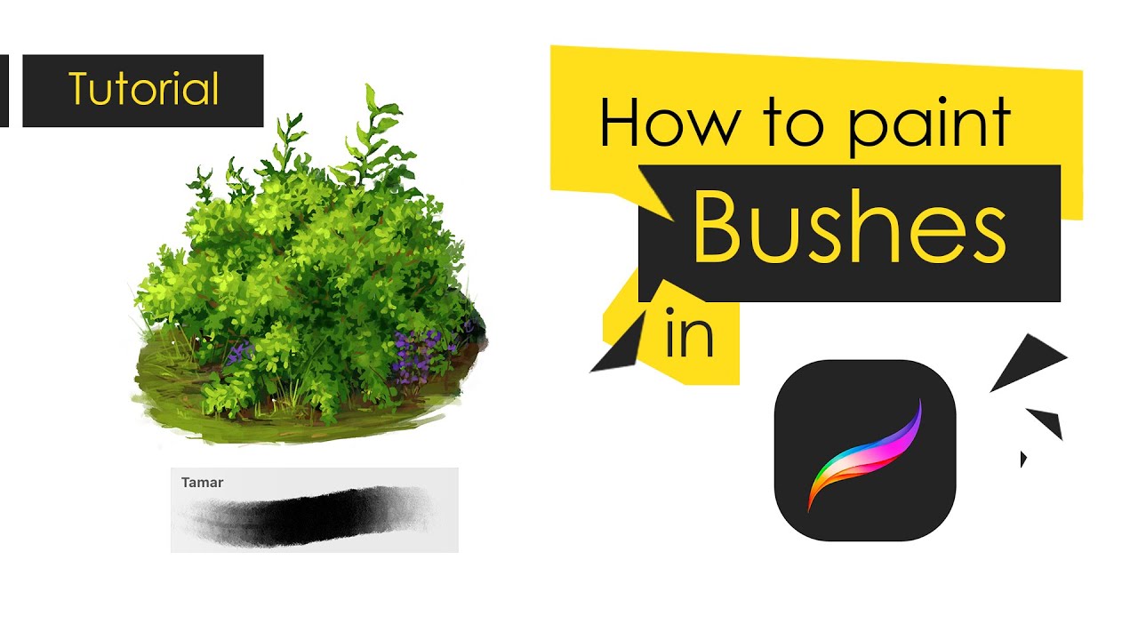 How To Paint Bushes In Procreate | Tutorial | One Default Brush