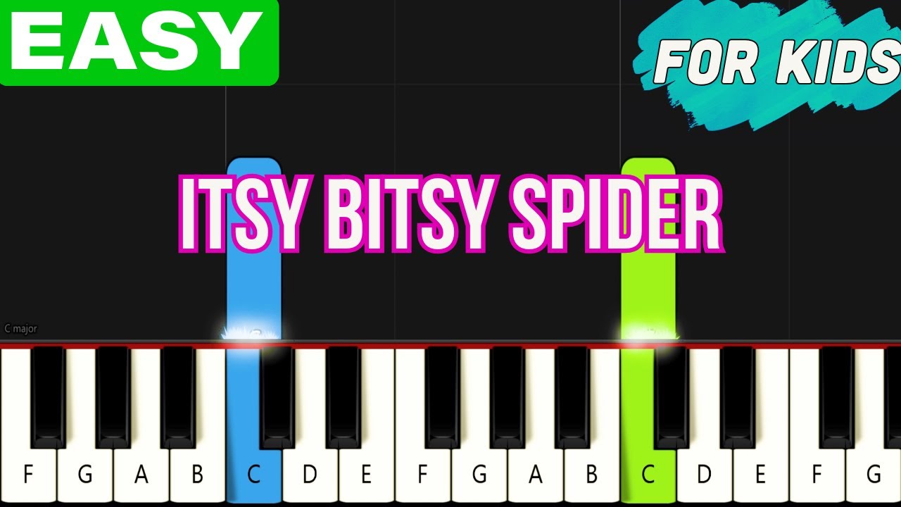 Itsy Bitsy Spider - Nursery Rhyme | EASY Piano Tutorial for Kids